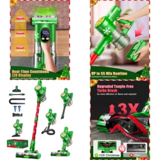 Aspiradora Inalámbrica de 46kPa y 500W - 55 Minutos de Autonomía, Pantalla LED, Anti-Enredos, Ligera para Uso Doméstico