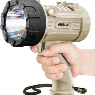 Linterna Recargable con LED de 1000000 Lúmenes, Resistente al Agua IP67, Larga Duración, Soporte Plegable y Lente Roja