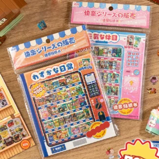 24 hojas INS lindo congelador paisaje escena libro de pegatinas PET creativo DIY pegatinas decorativas papelería