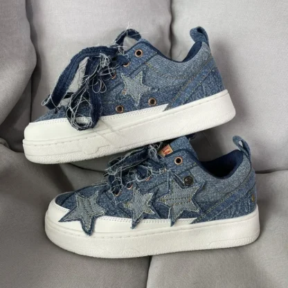 Zapatillas de deporte a la moda para mujer, zapatos deportivos para exteriores con diseño de estrella, zapatillas de deporte de suela gruesa versátiles, zapatos de Skateboard de estilo Punk