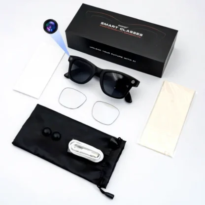 SANVNET GS4 MAX Gafas Inteligentes con Reconocimiento Inteligente, Cámara de 8MP, Grabación de Video, Traducción por IA, Auriculares Inteligentes 2025