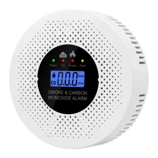 Detector de Humo y Monóxido de Carbono con Pantalla LCD, Alarma de Humo y CO, Funciona con Batería, para Casa, Apartamento, Cocina