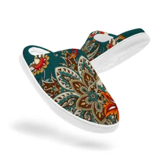 Magníficas Pantuflas de Algodón con Diseño de Flores Sonrientes para el Hogar, Pantuflas Térmicas de Felpa de Alta Calidad para Mantener el Calor