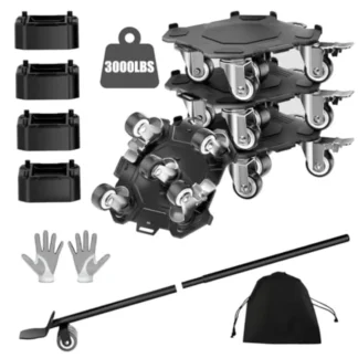 Muebles Dolly y Movers Paquete de 4 3000 libras: deslizadores de muebles entrelazados de alta resistencia sin diseño de rayones, seguros para madera dura