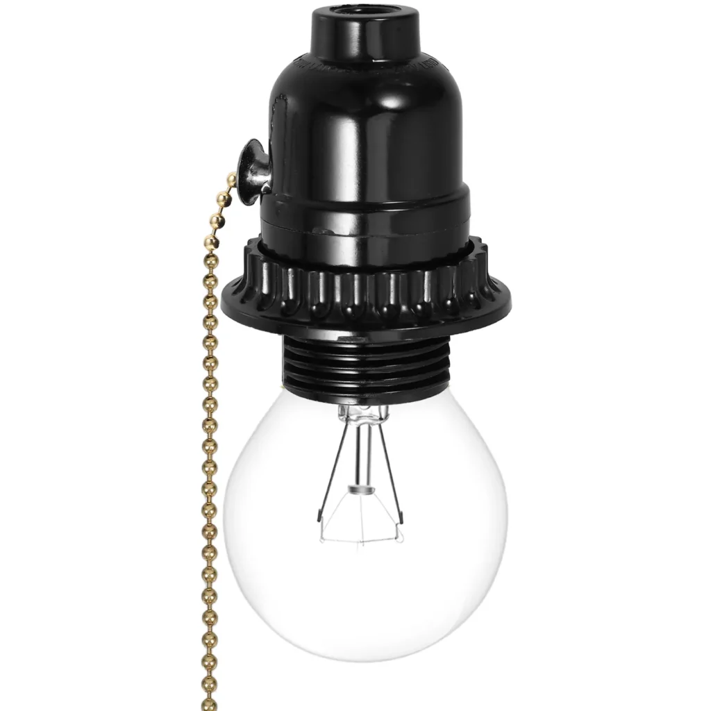 Adaptador de Portalámparas E27 con Cadena para Lámpara de Techo, Soporte Estable y Fiable para Bombillas, Fácil Instalación