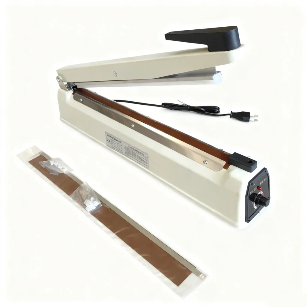 Sellador de impulso de 40cm x 8mm, máquina selladora de calor Manual para bolsas de plástico de 400mm con selladores de códigos, máquina de envasado de sellado térmico