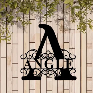 Letrero Personalizado con Nombre de Familia, Letreros Metálicos Colgantes para Exteriores, Placa para Puerta con Monograma de 26 Letras, Decoración de Boda, Regalos de Inauguración de Casa