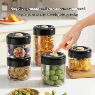Tanque sellado al vacío para granos de café, tarros de vidrio transparente para almacenamiento de alimentos, contenedor hermético de extracción de aire a prueba de humedad para el hogar