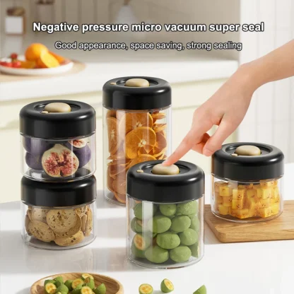 Tanque sellado al vacío para granos de café, tarros de vidrio transparente para almacenamiento de alimentos, contenedor hermético de extracción de aire a prueba de humedad para el hogar