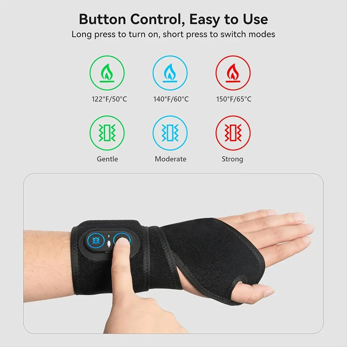 Almohadilla calefactora inalámbrica para masaje de manos y muñeca para artritis de manos, alivio del dolor de muñeca, almohadilla térmica, terapia caliente, el mejor regalo