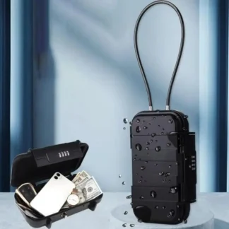 Caja de seguridad portátil con cerradura de combinación, diseño impermeable, caja de seguridad antirrobo para viaje, caja de seguridad resistente al agua y duradera para uso en viajes