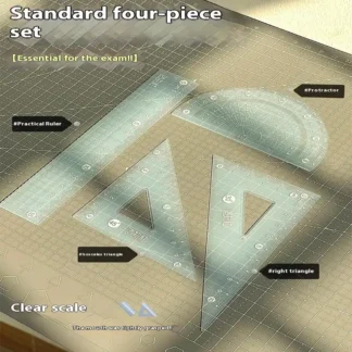 4 unids/set 15CM juego de regla de gelatina juego de papelería de medición gruesa regla de medición transparente cuadrada regalo para estudiantes