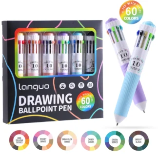 Bolígrafos multicolores de 3/6 Uds., bolígrafo de colores 10 en 1 de 28/30/60 colores, escritura suave de punta fina de 0,8mm, bolígrafos retráctiles