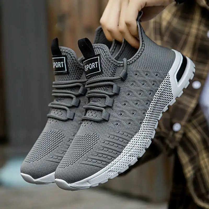 Botas de otoño de tela tejida para hombre, zapatillas deportivas de marca con estampado de leopardo, ideales para atletismo 2025g Sepatu