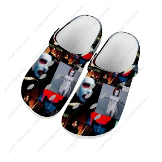 Zuecos Personalizados con Diseño de Marilyn Manson, para Hombre, Mujer y Adolescentes, Transpirables, para Playa, con Orificios