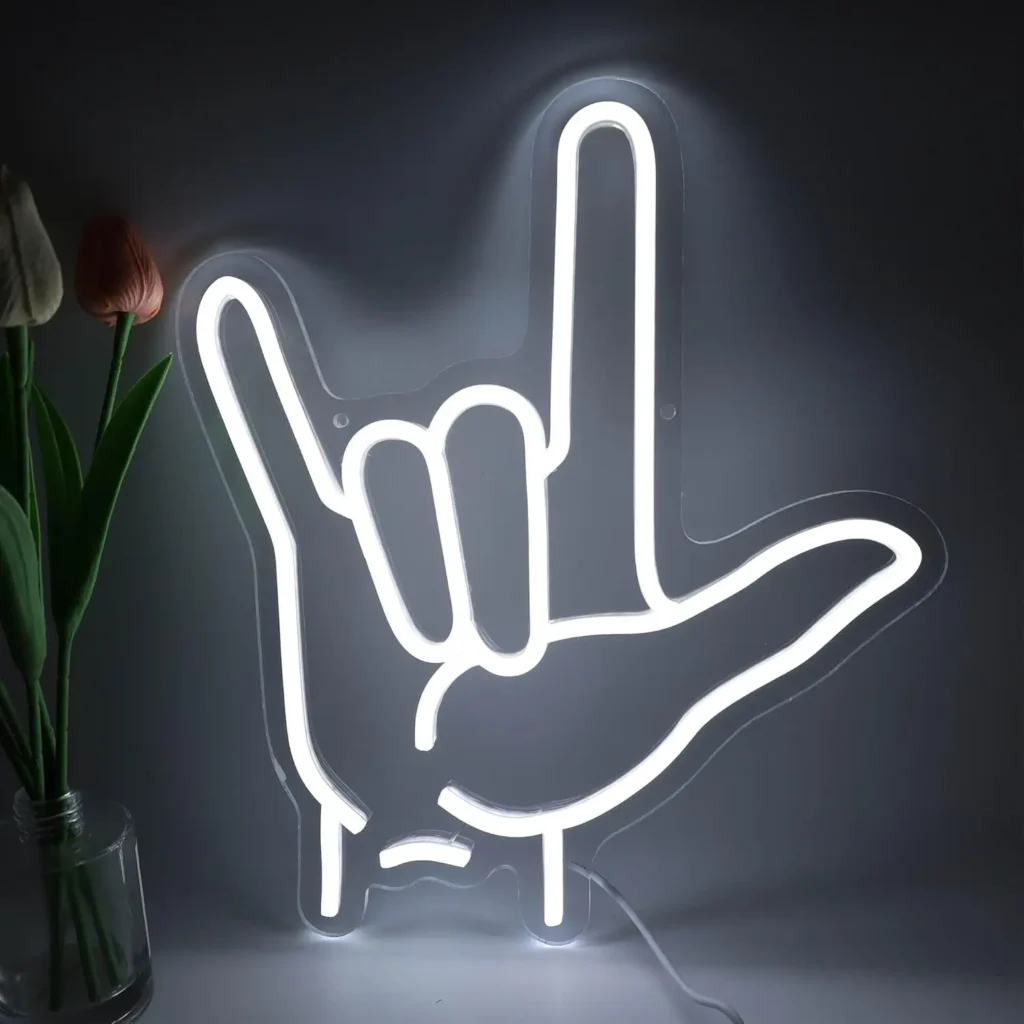 Letrero de Neón con Gestos de Manos 'Te Amo', Luz de Pared Artística, Luz de Neón USB para Fiestas, Bares, Salas de Juego, Decoración de Dormitorios, Regalo de Cumpleaños