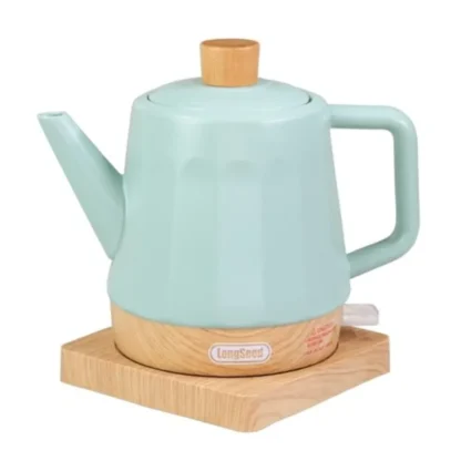 Hervidor eléctrico de cerámica de 1.2 qt con apagado automático, hervidor rápido para agua caliente, tetera para café y té, previene la ebullición en seco