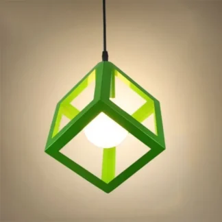 Lámpara LED de arte del hierro Simple y moderna americana, lámpara colgante para dormitorio, sala de estar, comedor, decoración de habitación, luz colgante cuadrada