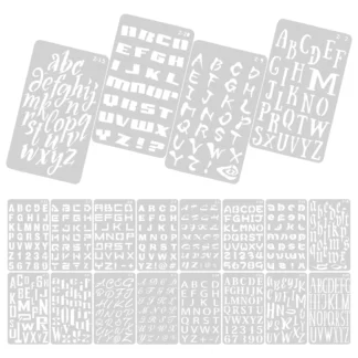 Plantillas de letras de 20 hojas para quemar madera, moldes del alfabeto, troqueles de pintura, aerógrafo