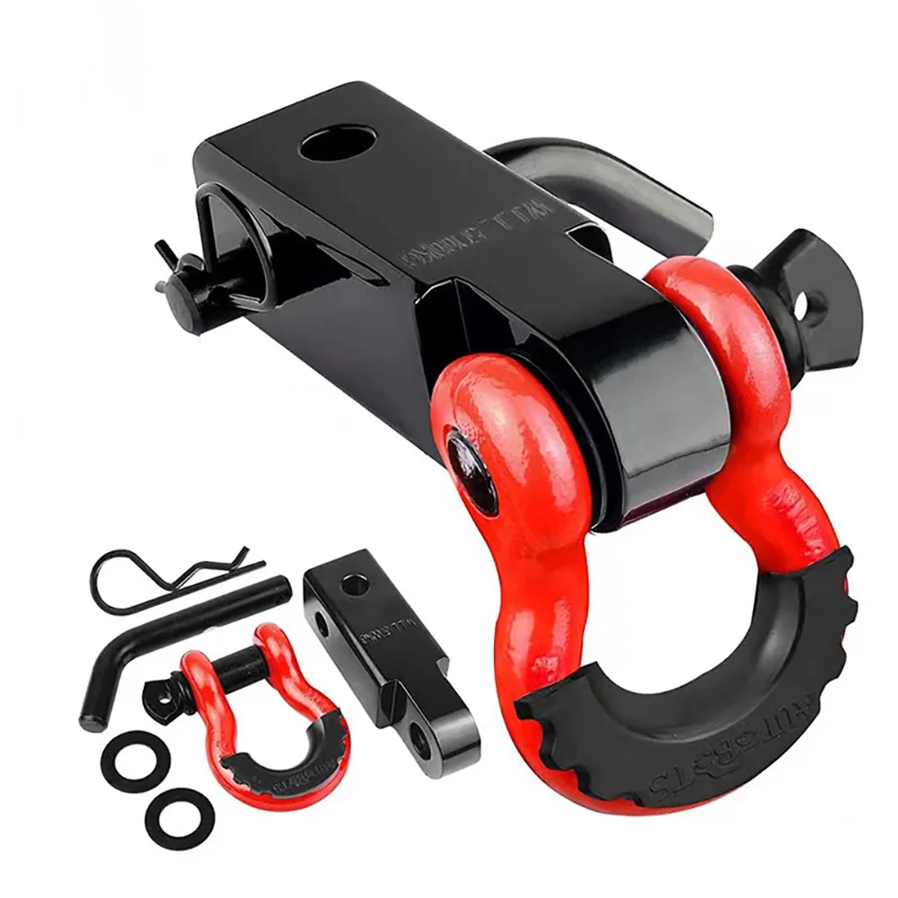 Brazo de Remolque de Acero al Carbono 3/4 con Resistencia a la Rotura de 20.5T – Grillete de Gancho de Remolque Cuadrado Sólido de 4.75T para Modificaciones de Remolques Todoterreno