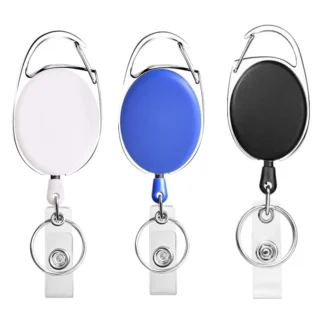 Carrete de insignia para llavero, accesorio retráctil para tarjeta de identificación, Clip para tarjeta de trabajo, Clips para permisos de trabajo, 1 unidad