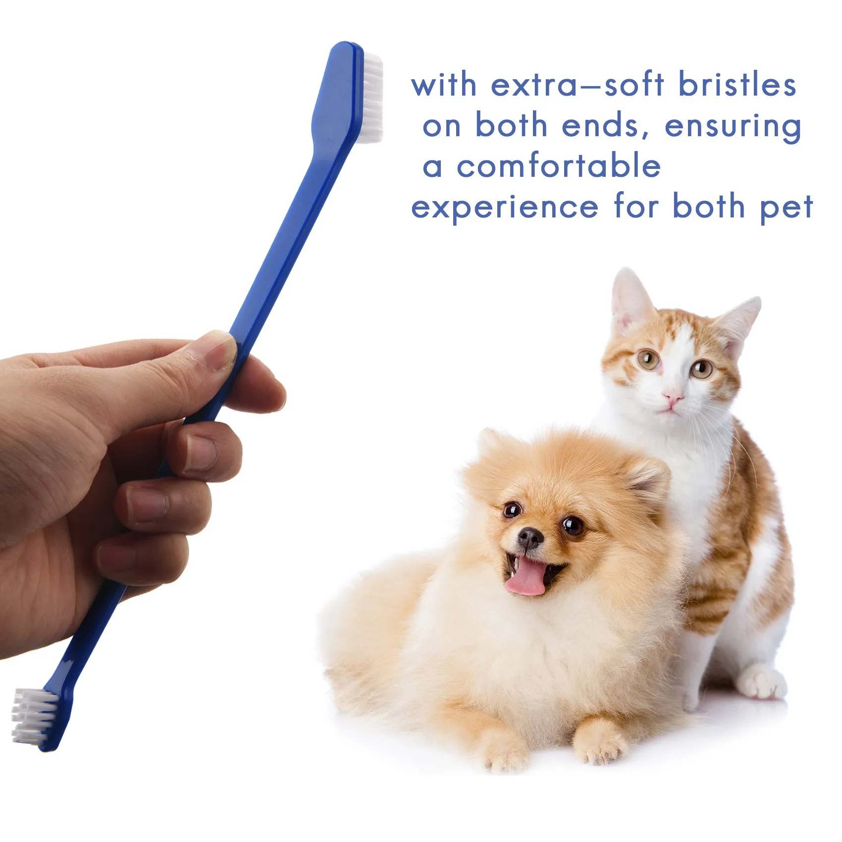 Juego de cepillos de dientes para perros y gatos, 50 piezas, cepillos dentales prácticos de doble cabeza para el cuidado Dental seguro para perros y gatos GSY