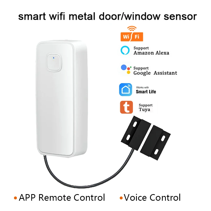 Detector magnético inteligente para puerta y ventana, alarma de seguridad WIFI, Detector abierto y cerrado, Sensor de alarma para el hogar antirrobo