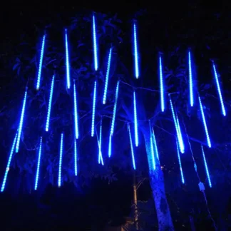 Lámpara LED de lluvia de meteoros impermeable nieve caída gota de lluvia carámbano luces de hadas 50cm 8 tubos boda Navidad guirnalda de luces