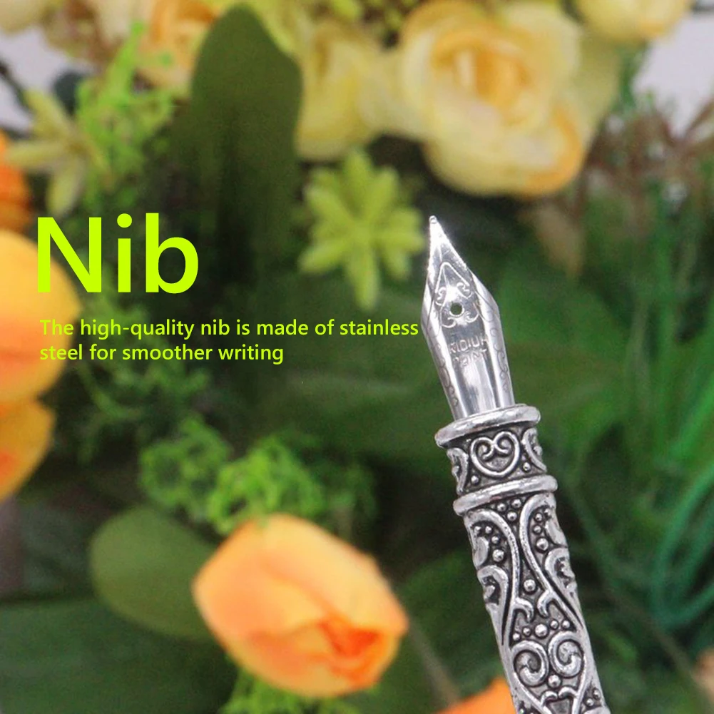 Pluma estilográfica sedosa de estilo europeo, pluma Retro, graduación, cumpleaños, firma de oficina, regalo, papelería de caligrafía