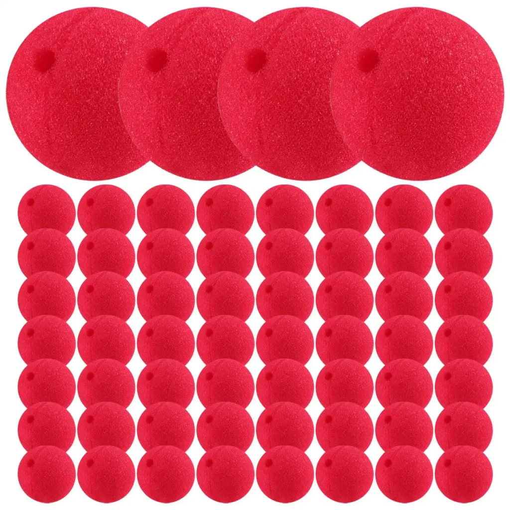 ABNP 60 Piezas Narizes de Payaso Rojo Narizes de Cosplay Narizes de Espuma para Halloween Navidad Carnaval Disfraz Vestir
