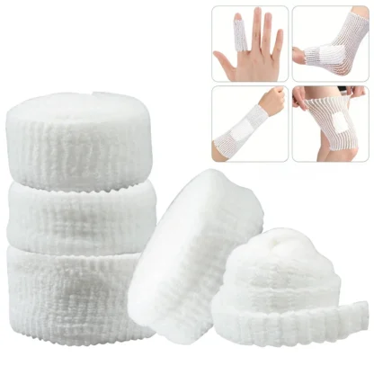 Venda tubular elástica transpirable de malla para muñeca y tobillo, apósito para heridas, soporte médico para lesiones deportivas, rollo de primeros auxilios seguro