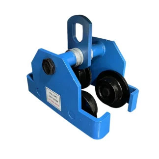 Carretilla manual de 2200 lbs/1 tonelada de capacidad, carretilla de empuje con ruedas dobles de acero de aleación de alta resistencia para vigas en I rectas y curvas