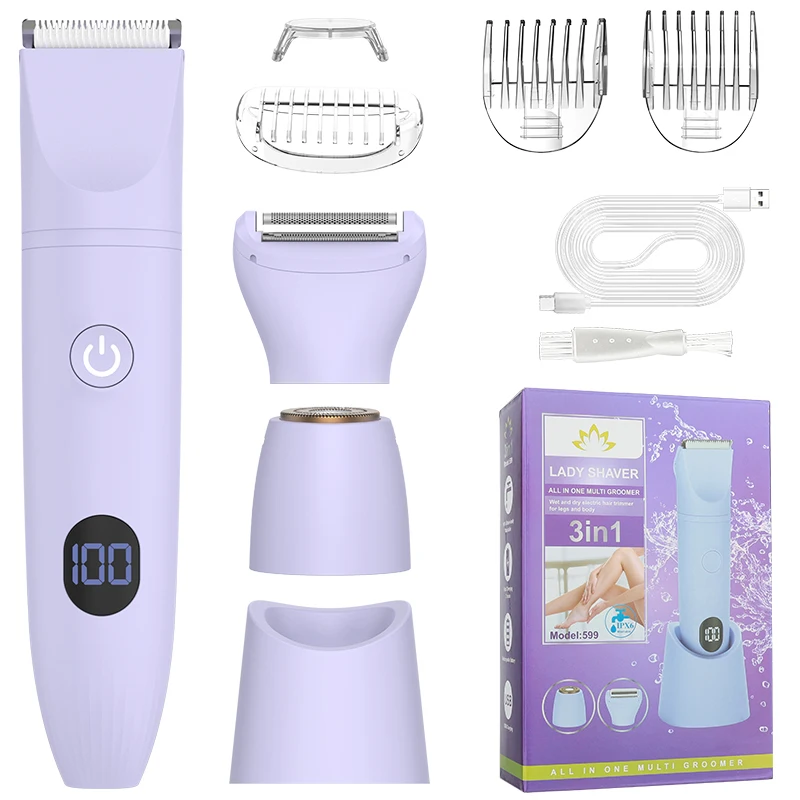 Depiladora eléctrica RESUXI 3 en 1 para mujer, recortadora de Bikini, afeitadora resistente al agua, podillas, cortadora de pelo de labios, cortadora de pelo privada