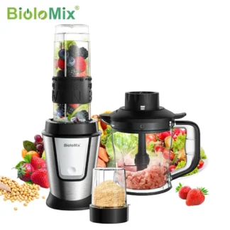 BioloMix-procesador de alimentos multifuncional 3 en 1, exprimidor portátil de 700W, batidora Personal, picadora de alimentos y picadora seca