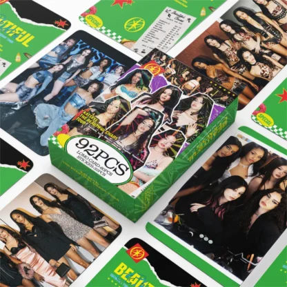 92 unids/set Idol KATSEYE nueva serie Tour THE BEAUTIFUL CHAOS Lomo tarjetas pegatina Daniela Yoonchae Lara Sophia Manon Megan regalo para seguidores