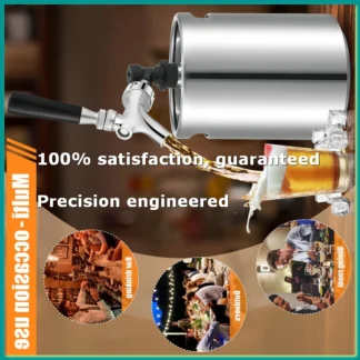 Kit de Grifo de Cerveza con Conector de Bola, Grifo de Cerveza Artesanal para Barril Cornelius y Corny, Torre de Cerveza Portátil con Conector de Bola - A07G