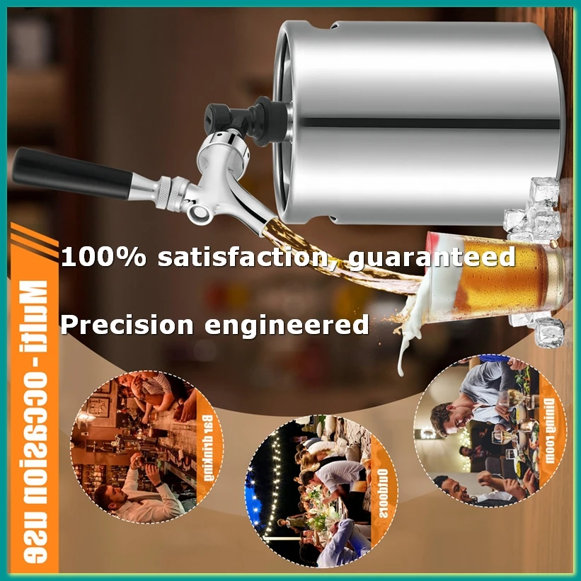 Kit de Grifo de Cerveza con Conector de Bola, Grifo de Cerveza Artesanal para Barril Cornelius y Corny, Torre de Cerveza Portátil con Conector de Bola - A07G