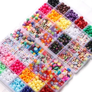 680 unids/caja de cuentas de poni acrílicas coloridas, cuentas espaciadoras de arcilla con letras cuadradas para pulsera DIY, collar, Kit de accesorios para hacer joyería