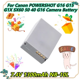 7,4 V 1300mAh NB-10L para Canon POWERSHOT G16 G15 G1X SX60 50 40 G16 batería de cámara