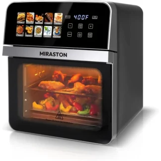 Horno Tostador y Freidora de Aire 10QT con 10 Preajustes, Horno Compacto de Tamaño Familiar para Asar Pollo Entero/Cocción Doble, Acero Inoxidable