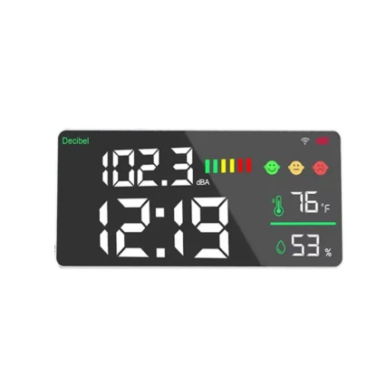 【DÍA DE ACCIÓN DE GRACIAS】Detector de gas CO2 inteligente Tuya con Wifi 5 en 1, medidor de decibeles, medidor de ruido, monitor de temperatura y humedad para el hogar y la clase