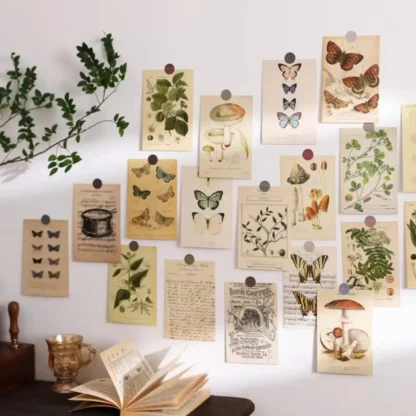 30 Uds. Postal de espécimen de plantas de animales del bosque antiguo Retro, tarjetas postales de felicitación de escritura creativa Vintage, diarios DIY