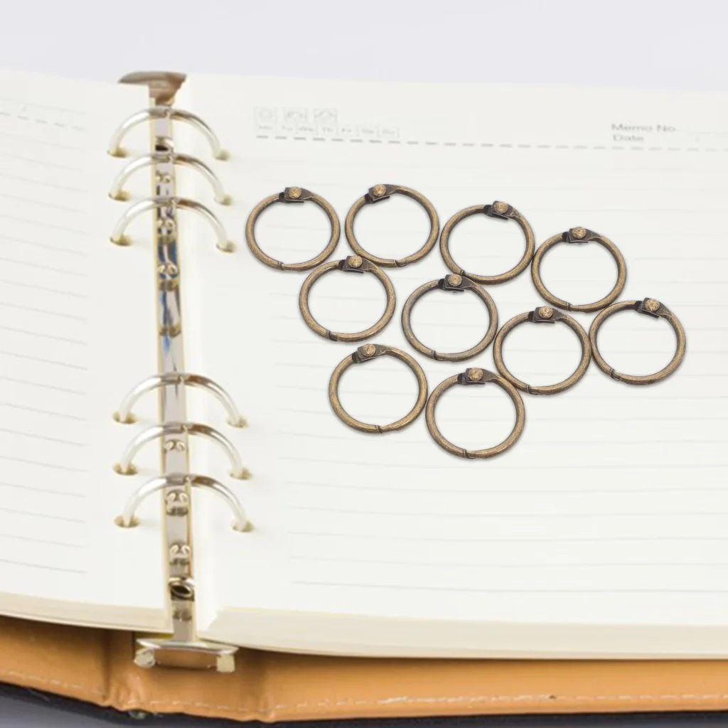 50 Uds.: Anillos de carpeta de Metal que se pueden abrir para cuadernos, diarios, planificadores, álbumes de recortes, tarjetas de índice, álbumes de fotos, organización de hojas sueltas