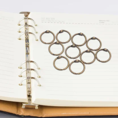50 Uds.: Anillos de carpeta de Metal que se pueden abrir para cuadernos, diarios, planificadores, álbumes de recortes, tarjetas de índice, álbumes de fotos, organización de hojas sueltas
