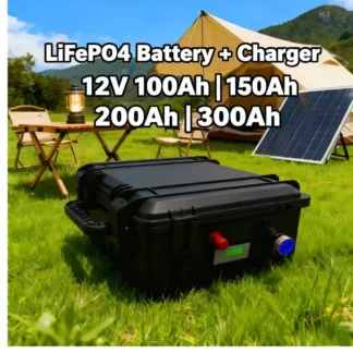 Paquete de batería de fosfato de hierro y litio Lifepo4 12V 24V 100Ah-450Ah con Bluetooth BMS para sistema solar de barco