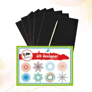 Juego de 11 Piezas Multifuncionales, Kit de Diseño Creativo para Dibujar, Reglas Cuadradas y Redondas, Papel para Rascar Arcoíris