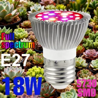 Lámpara LED E27/E26 para Cultivo de Suculentas, Bombilla de Luz de Cultivo de Espectro Completo AC220V, Lámpara de Crecimiento de Plantas E14 110V