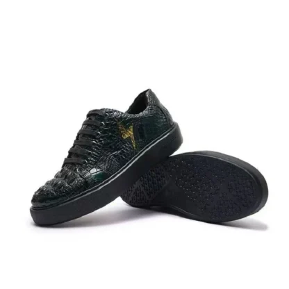 2025 nueva llegada moda piel de cocodrilo zapatos casuales hombres, zapatillas de deporte de cuero genuino masculino pdd664