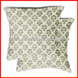 Fundas de Almohada Florales de 18x18 Pulgadas, Juego de 2, Diseño Vintage con Estampado de Bloques de Flores, Fundas Decorativas para Almohadas - A63M