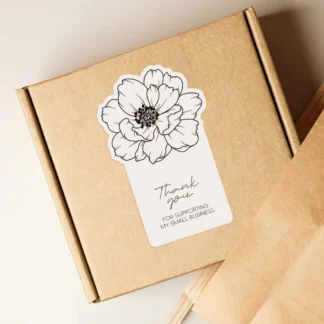 Pegatinas de flores de agradecimiento para paquete, pegatinas de pequeñas empresas para envoltura de regalos, sobres de correo, suministro de envío, 50 unids/lote por paquete